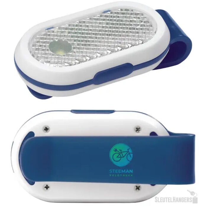 Fietslamp click-on blauw / wit