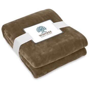RPET flanellen fleece deken Grijs