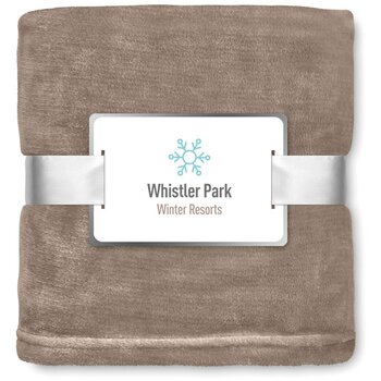 Fleece deken van flanel Kaki