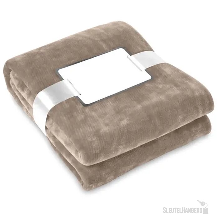 Fleece deken van flanel Kaki