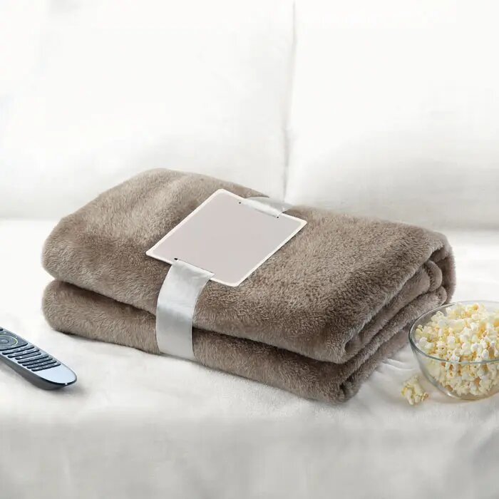 Fleece deken van flanel Kaki