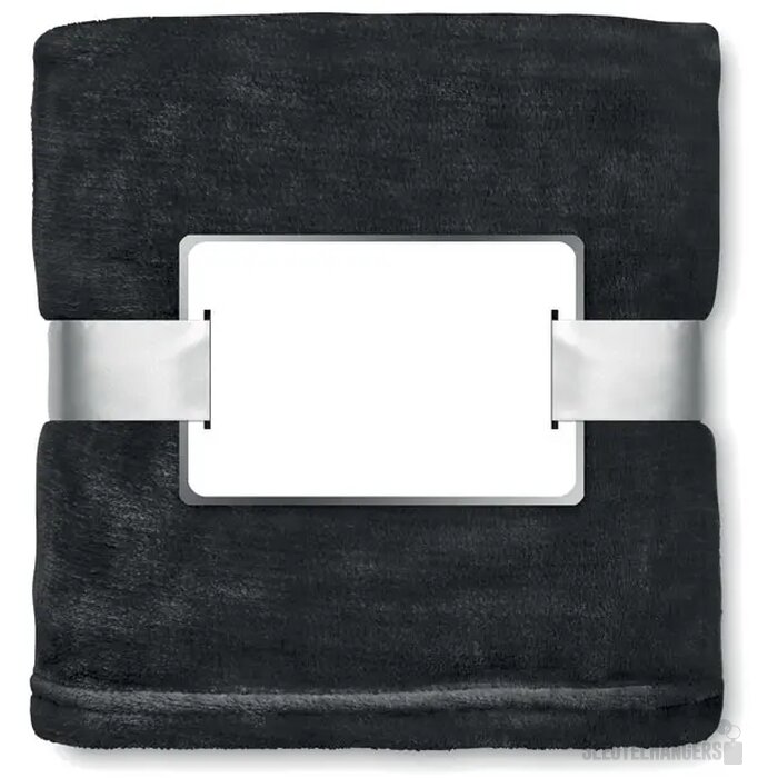 Fleece deken van flanel Zwart