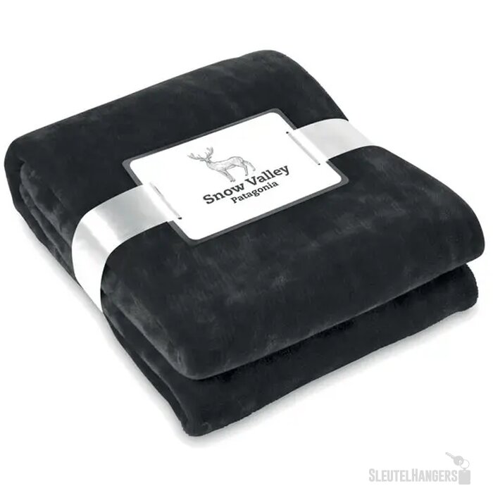 Fleece deken van flanel Zwart