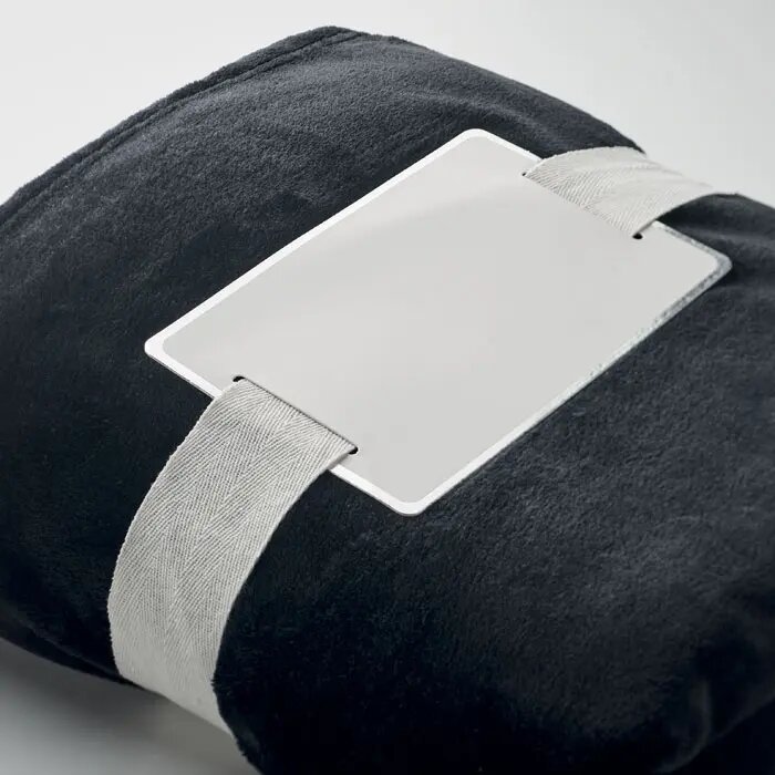 Fleece deken van flanel Zwart