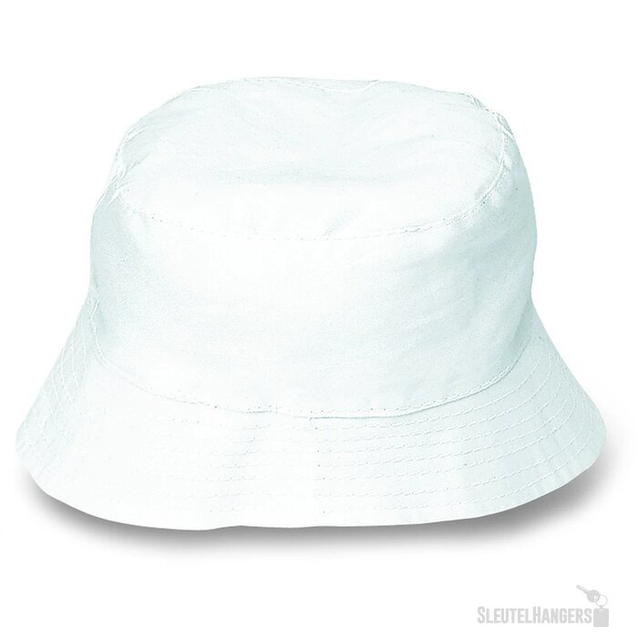 Katoenen zonnehoed Wit