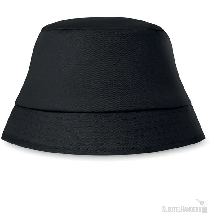 Katoenen zonnehoed Zwart