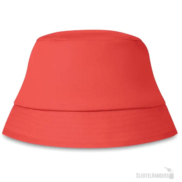 Katoenen zonnehoed Rood