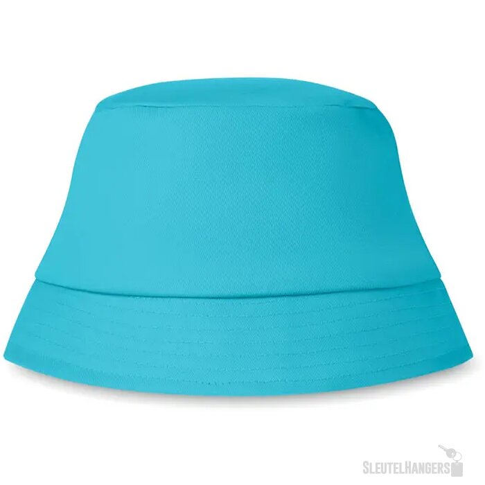 Katoenen zonnehoed Turquoise