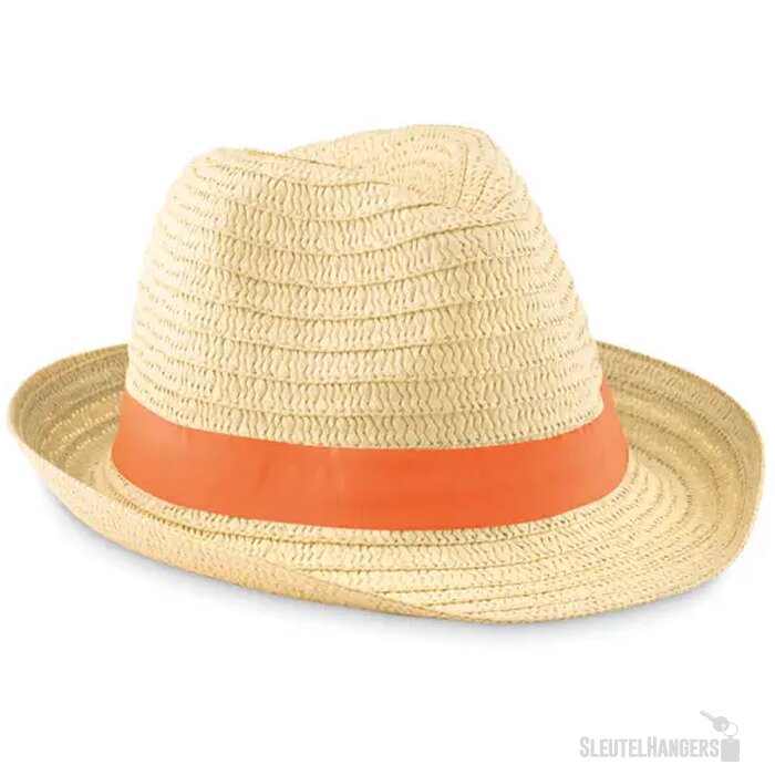 Naturel strohoedje Oranje