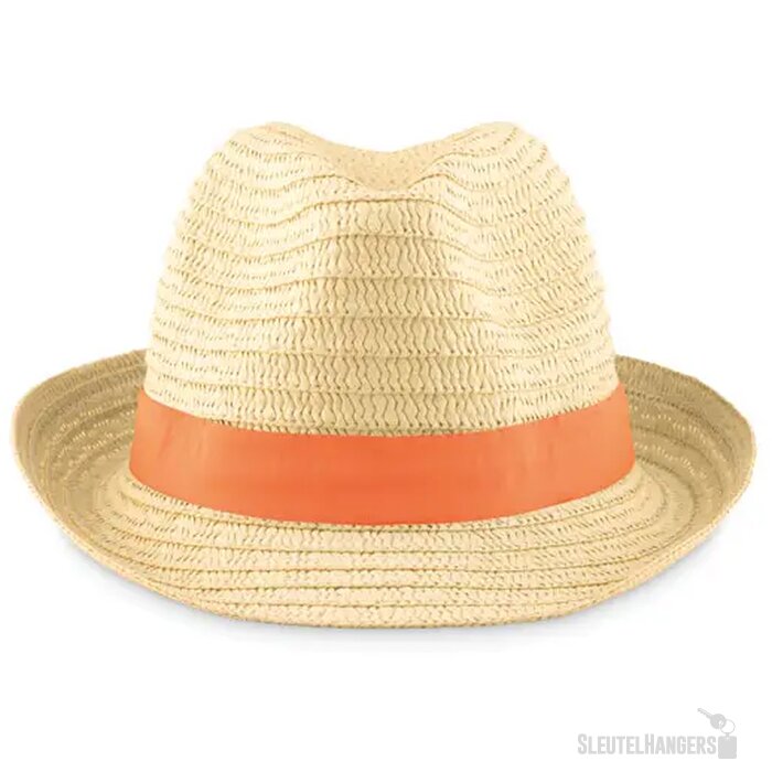 Naturel strohoedje Oranje