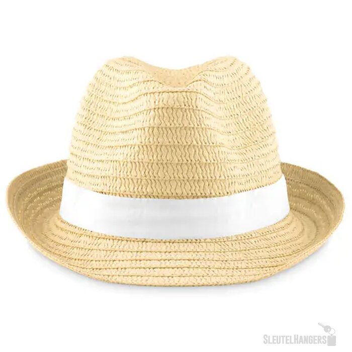 Naturel strohoedje Wit
