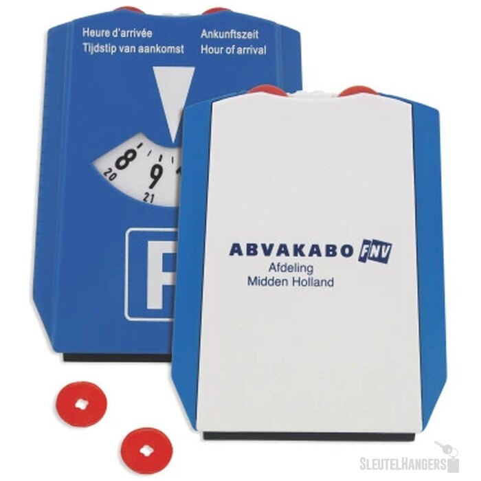 Multifunctionele parkeerschijf met ijskrabber en winkelwagenmuntjes Blauw