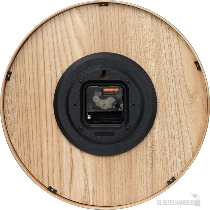 Klok van hout - Analoog beige