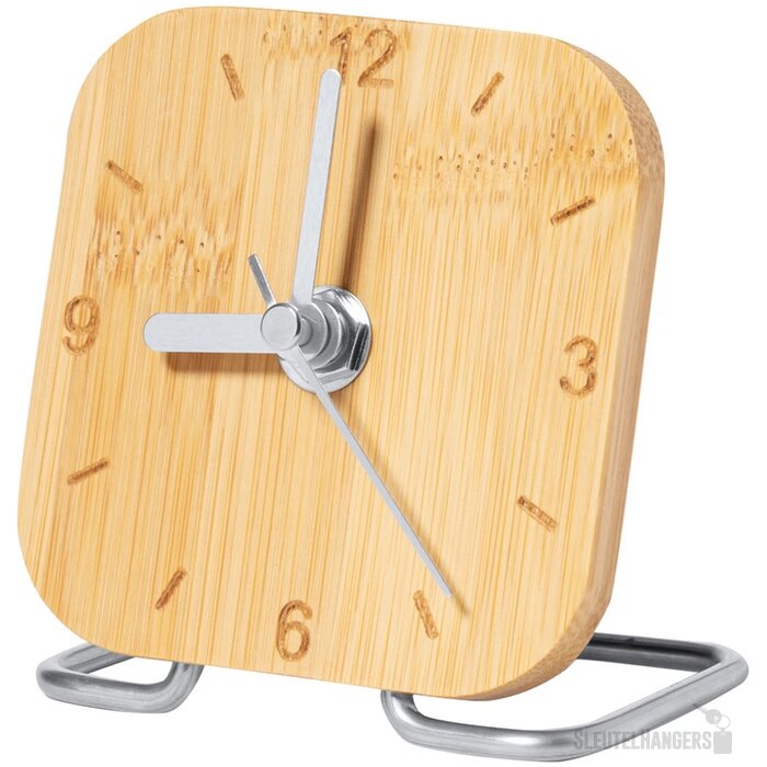 Tafelklok Op Rvs Voet Naturel