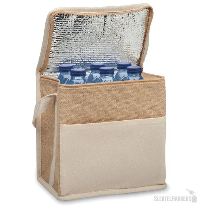 Jute en canvas koeltas 3l Lona beige