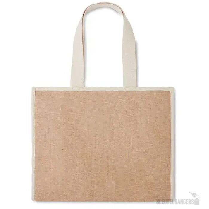 Koeltas van canvas en jute Campo de geli beige