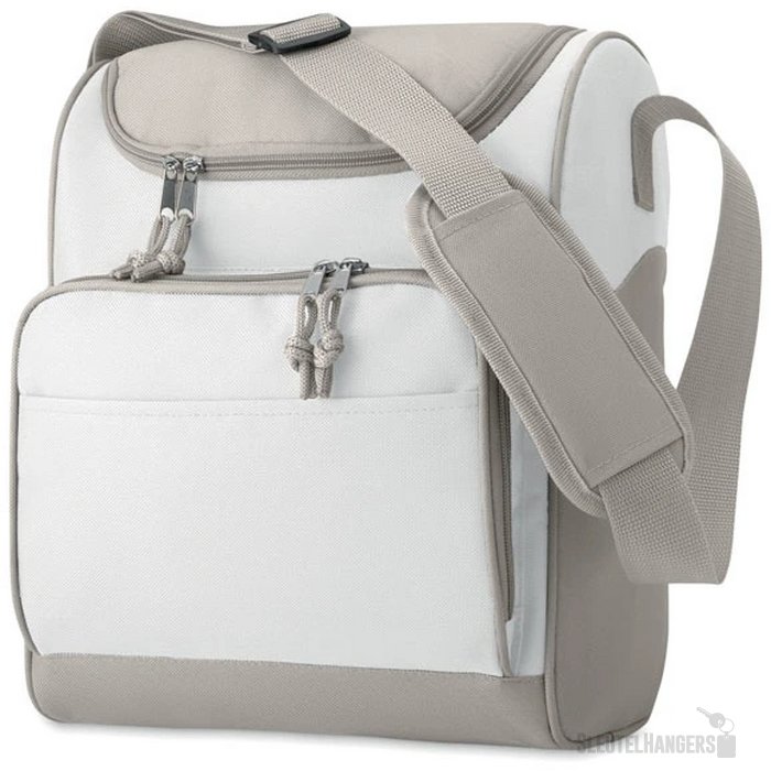 Koeltas met voorvak Zipper wit