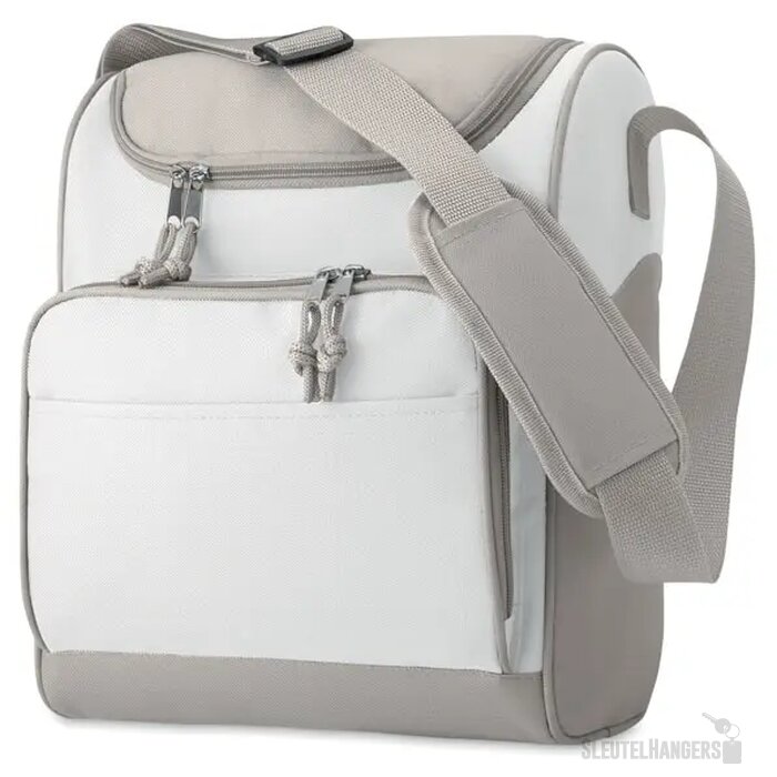 Koeltas met voorvak Zipper wit