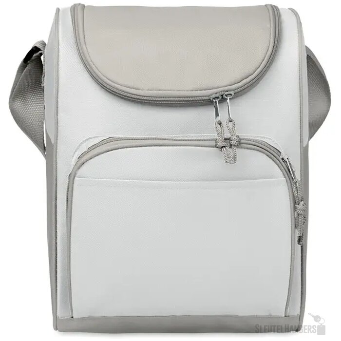 Koeltas met voorvak Zipper wit