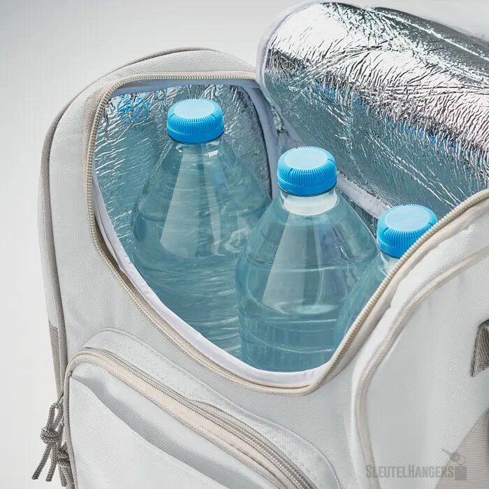 Koeltas met voorvak Zipper wit