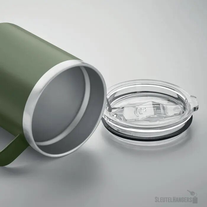 Dubbelwandige beker met drinkdeksel (300 ml) Groen 300 ml