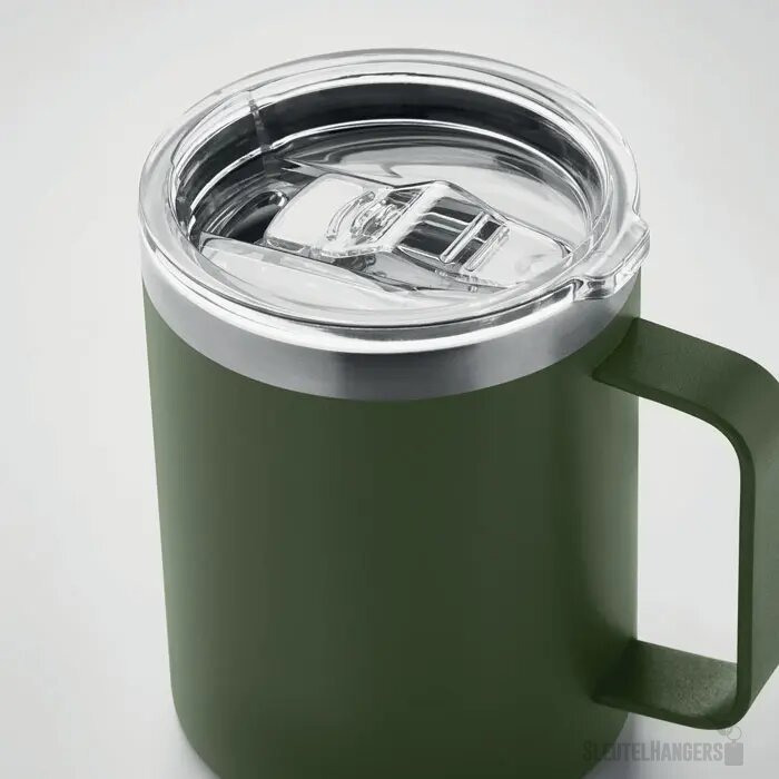 Dubbelwandige beker met drinkdeksel (300 ml) Groen 300 ml