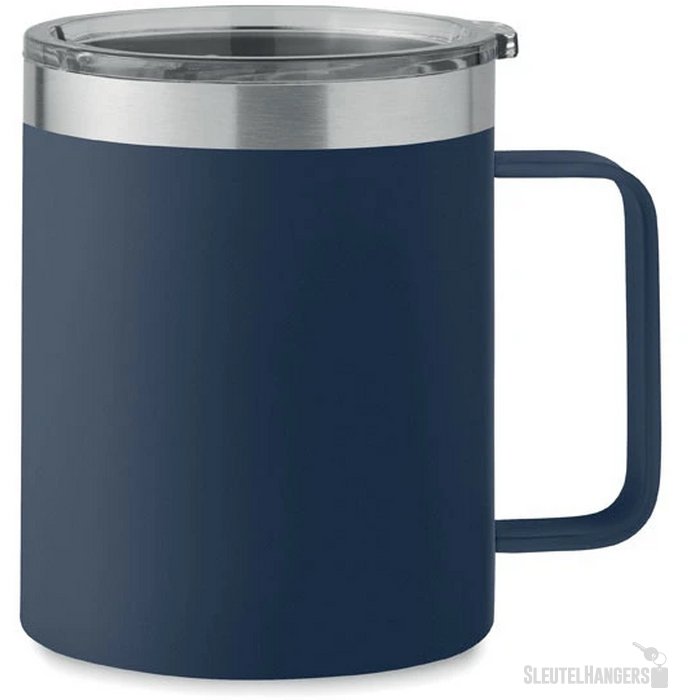 Dubbelwandige beker met drinkdeksel (300 ml) Kobaltblauw