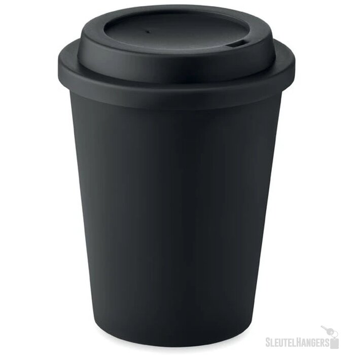 Dubbelwandige beker pp 300 ml Nola zwart