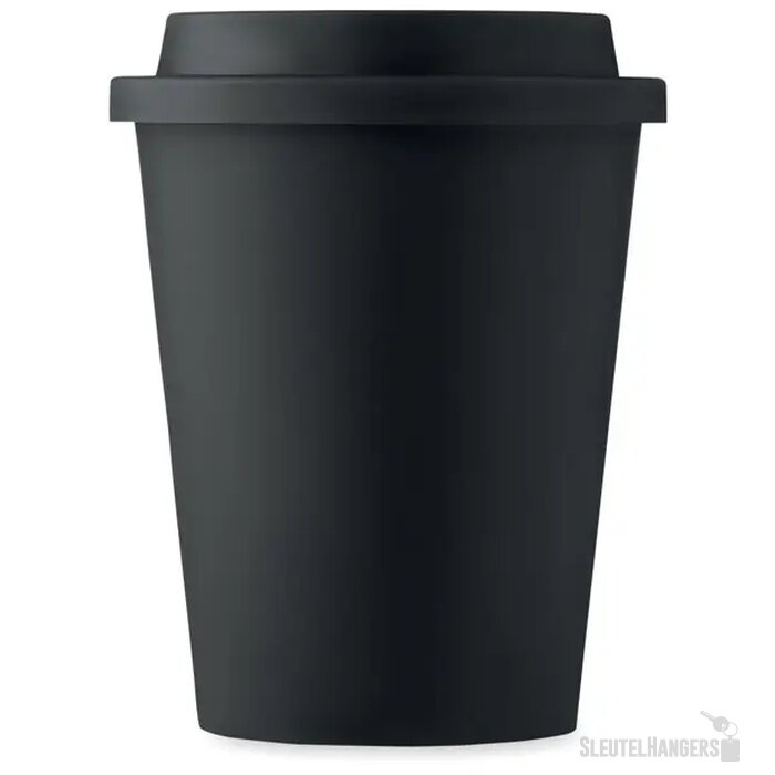 Dubbelwandige beker pp 300 ml Nola zwart 300 ml