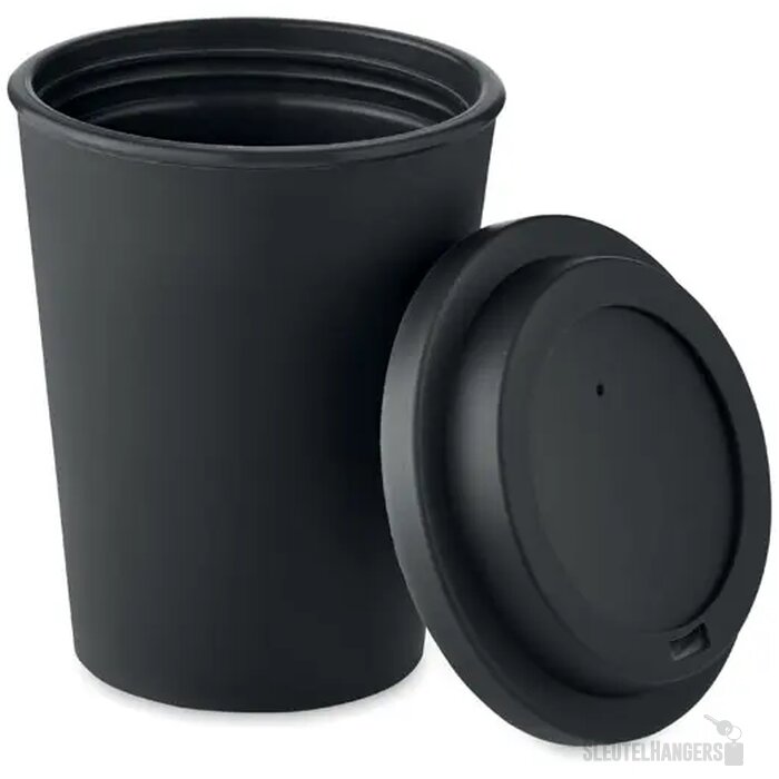 Dubbelwandige beker pp 300 ml Nola zwart 300 ml