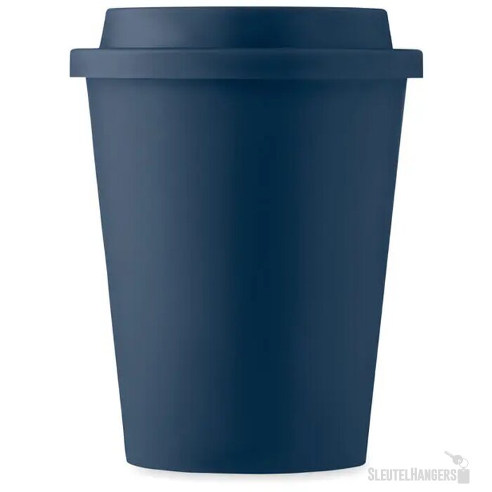 Dubbelwandige beker pp 300 ml Nola donker marineblauw 300 ml