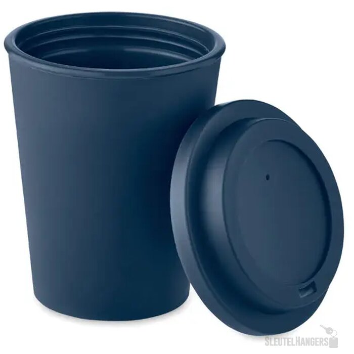 Dubbelwandige beker pp 300 ml Nola donker marineblauw 300 ml