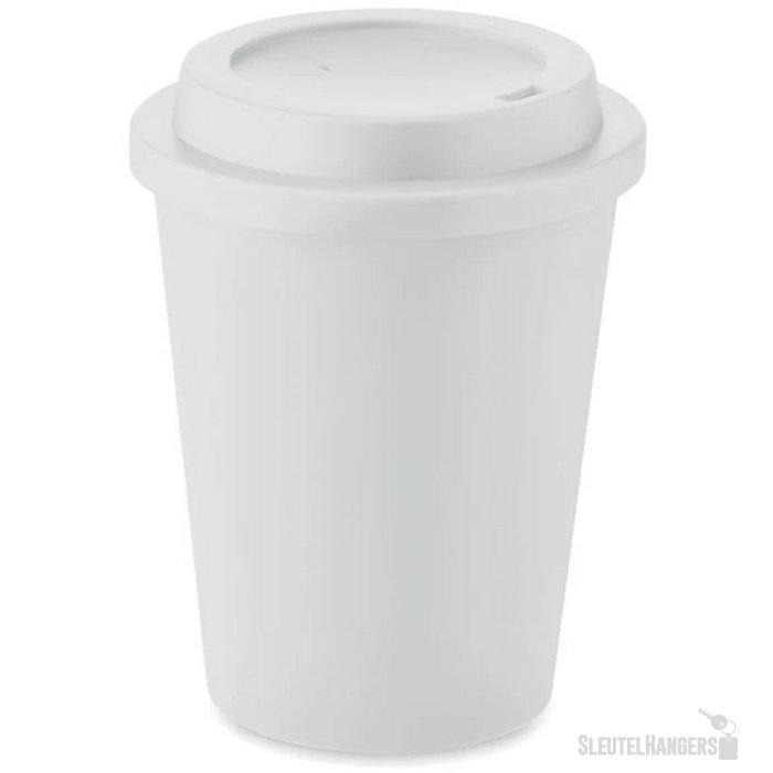 Dubbelwandige beker pp 300 ml Nola wit