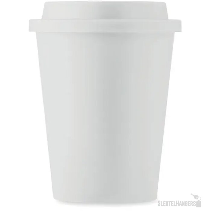 Dubbelwandige beker pp 300 ml Nola wit 300 ml