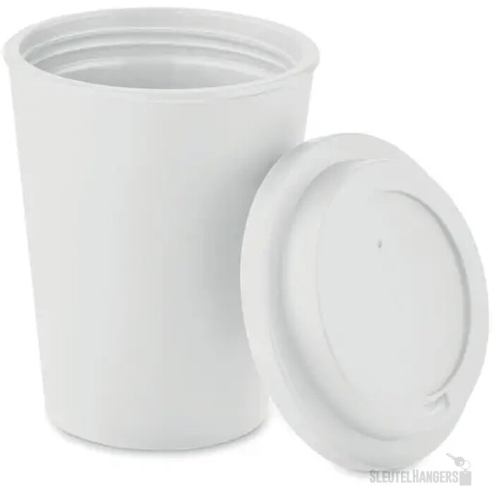 Dubbelwandige beker pp 300 ml Nola wit 300 ml