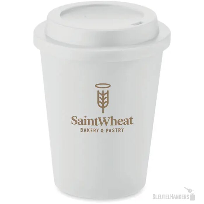 Dubbelwandige beker pp 300 ml Nola wit 300 ml