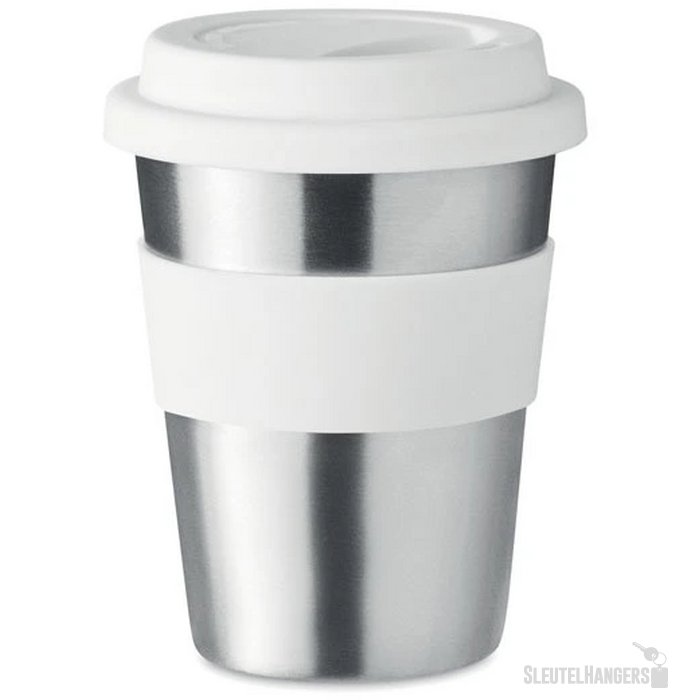 Rvs drinkbeker 350 ml Irmug wit