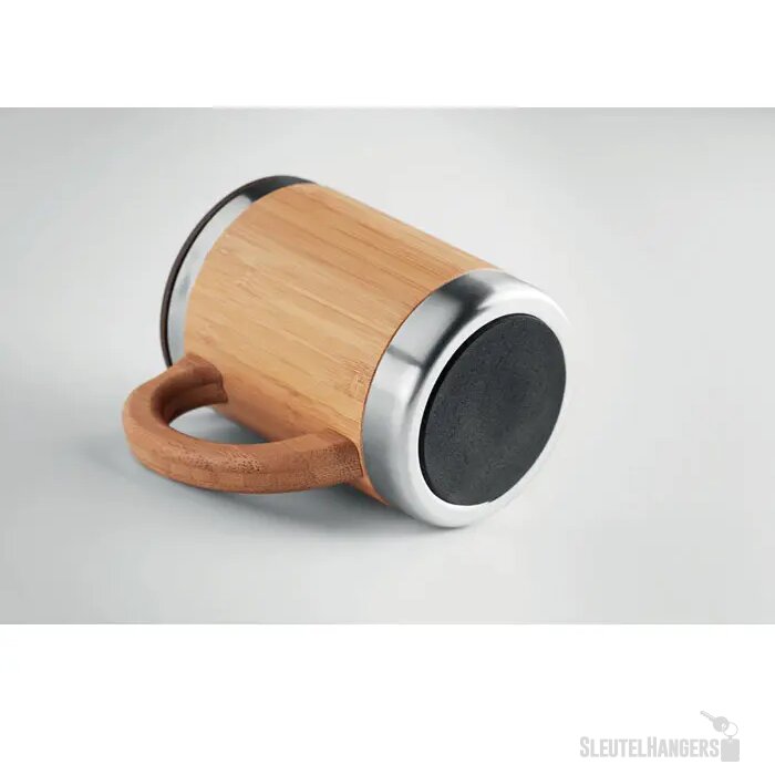 Dubbelwandige drinkbeker 300ml Mokka hout