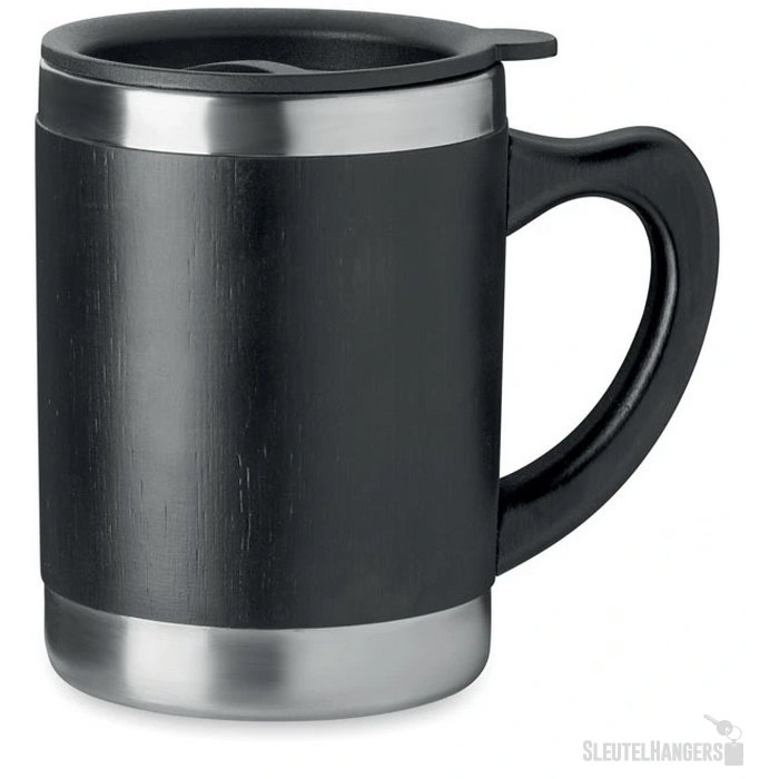 Dubbelwandige drinkbeker 300ml Mokka zwart