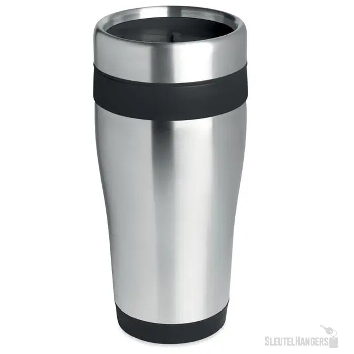 Dubbelwandige rvs reisbeker (455 ml) Zwart