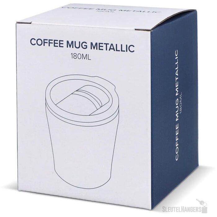 Koffiebeker metallic 180ml zwart