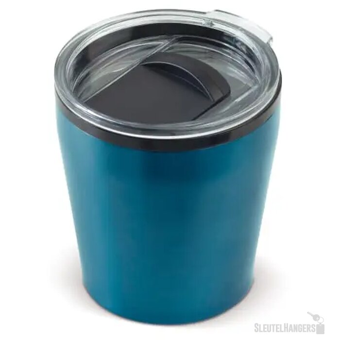 Koffiebeker metallic 180ml lichtblauw