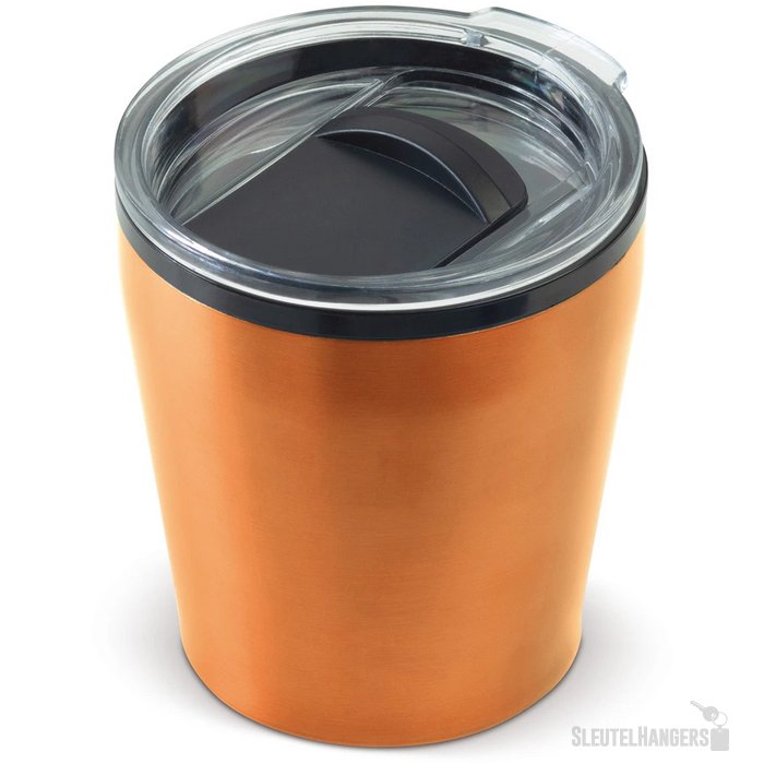 Koffiebeker metallic 180ml oranje
