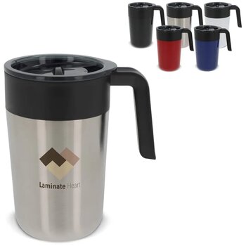 Dubbelwandige koffie mok 400ml zilver 400 ml Dubbelwandige koffie mok 400ml zilver 400 ml