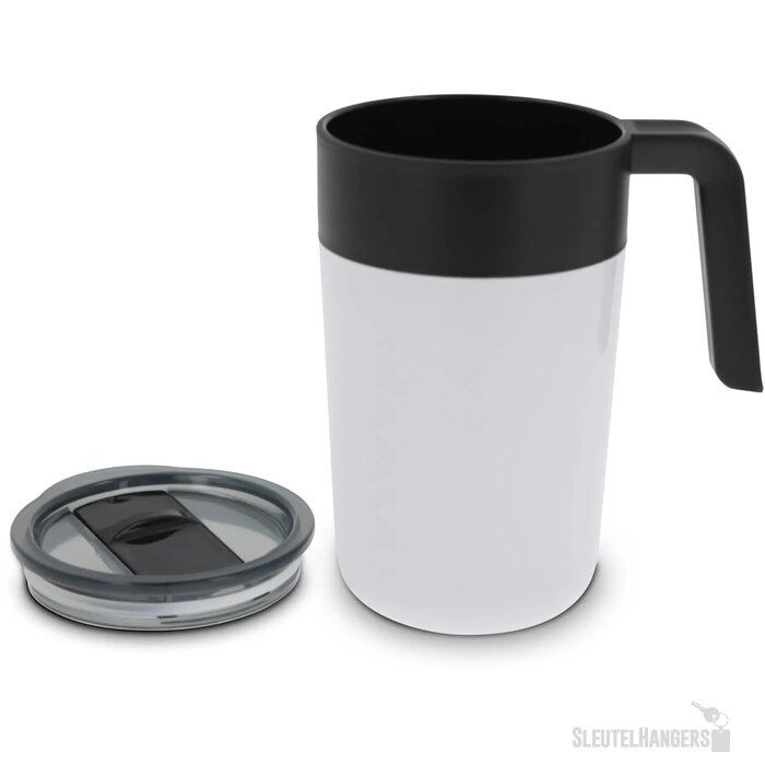 Dubbelwandige koffie mok 400ml wit 400 ml