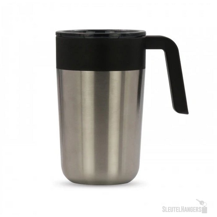 Dubbelwandige koffie mok 400ml zilver