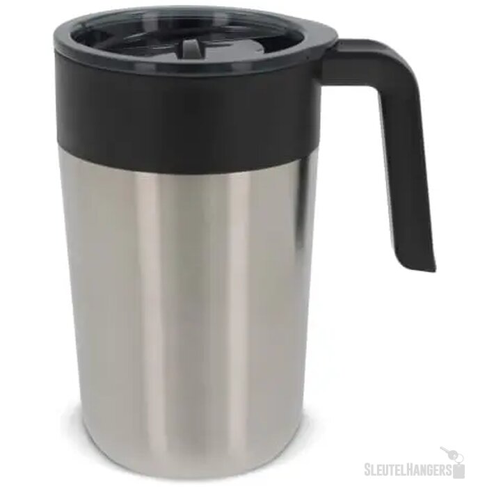 Dubbelwandige koffie mok 400ml zilver 400 ml