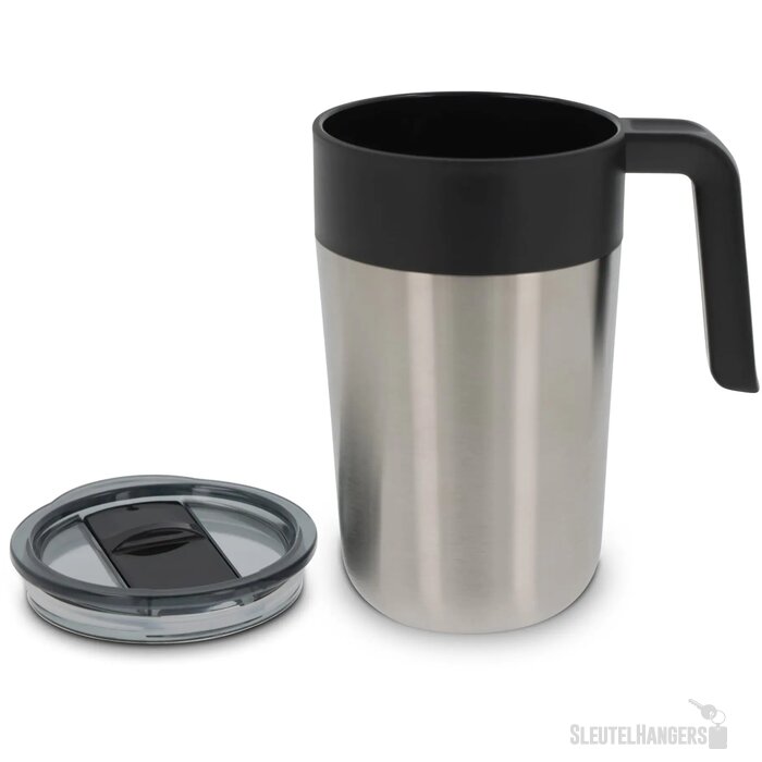 Dubbelwandige koffie mok 400ml zilver 400 ml