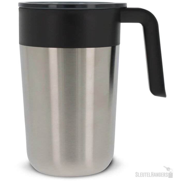 Dubbelwandige koffie mok 400ml zilver 400 ml