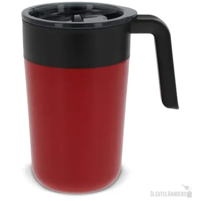 Dubbelwandige koffie mok 400ml donker rood 400 ml